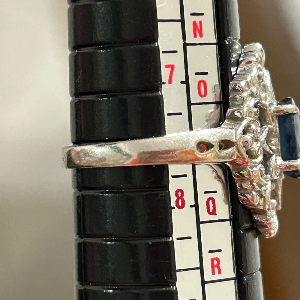 14k White Gold Platinum Sapphire Ring - Picture 14 of 14